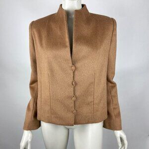 LANART Baby Alpaca Jacket Button-Up Long Sleeve‎ Lined Soft Blazer Women L NWOT